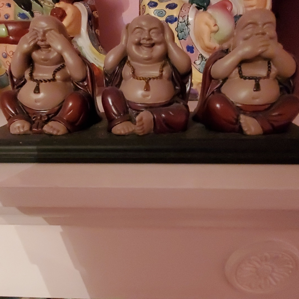 Wooden happy budda